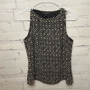 Weishang Black/Tan Sleeveless Top w/Side Zipper